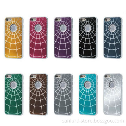 Spider Web Design Aluminium Alloy Case for iPhone with Logo Hole